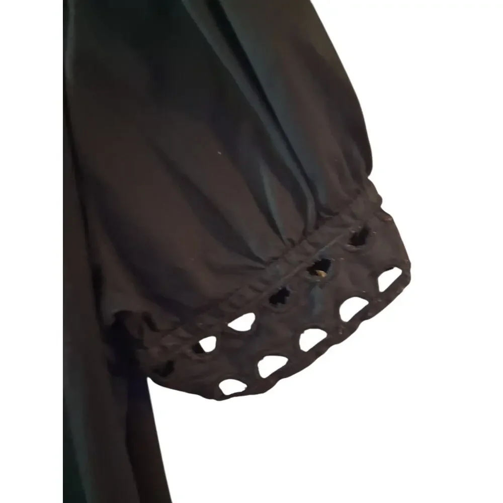 Elle Black Eyelet-Trim Mini Dress - Picture 5 of 5